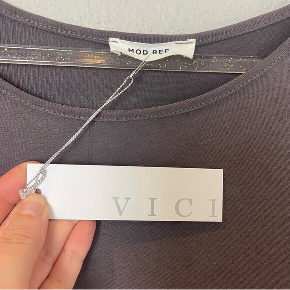 BNWT! VICI City Haze Maxi Dress in Pewter in Modal Fabric Size L - Picture 5 of 10